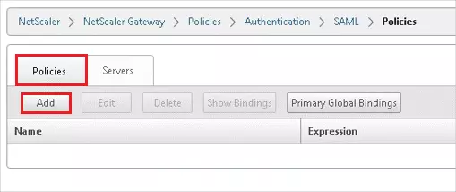 Configure Citrix NetScaler Single Sign-On (SSO): Add Policies