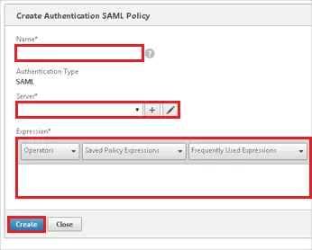 Configure Citrix NetScaler Single Sign-On (SSO): SAML Policy