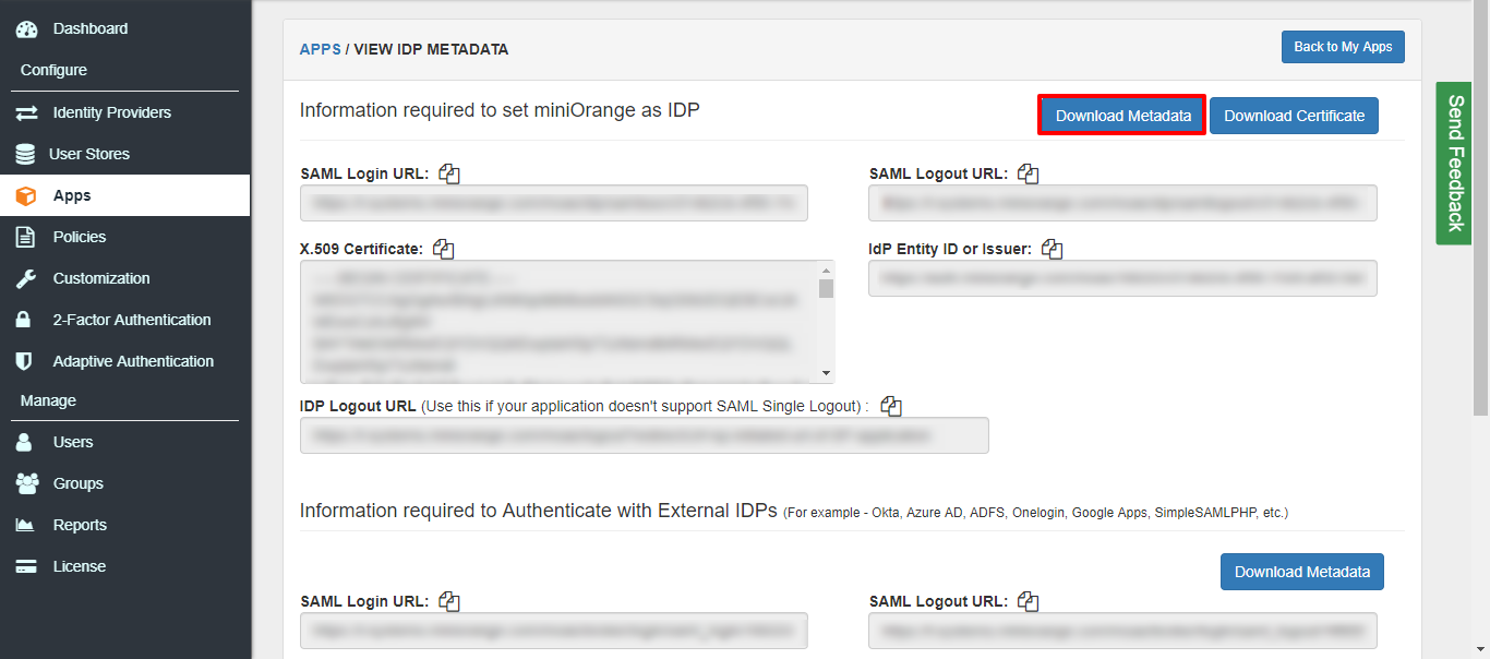 Citrix Share File SAML SSO download metadata
