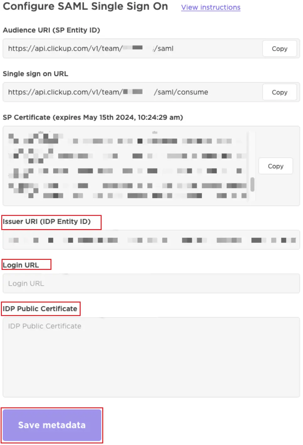 ClickUp SCIM Provisioning Select Provisioning