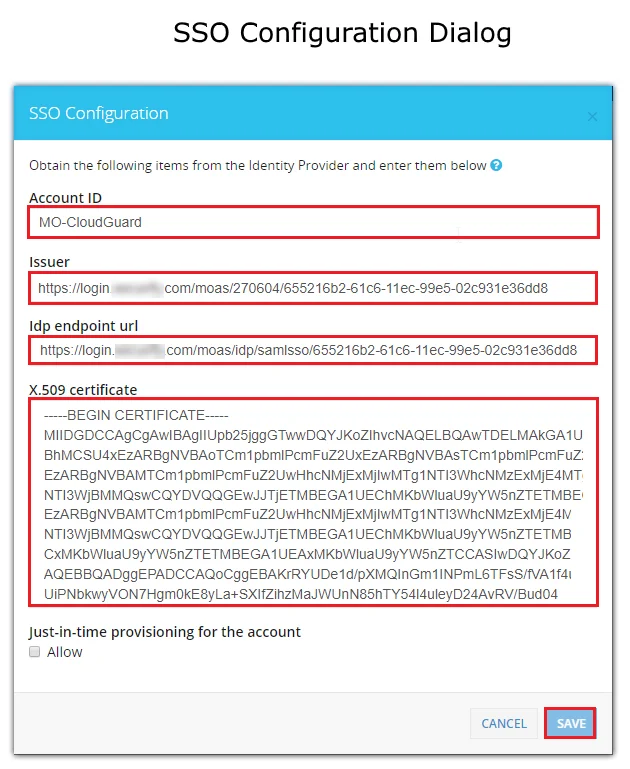 Configure CloudGuard SAML SSO