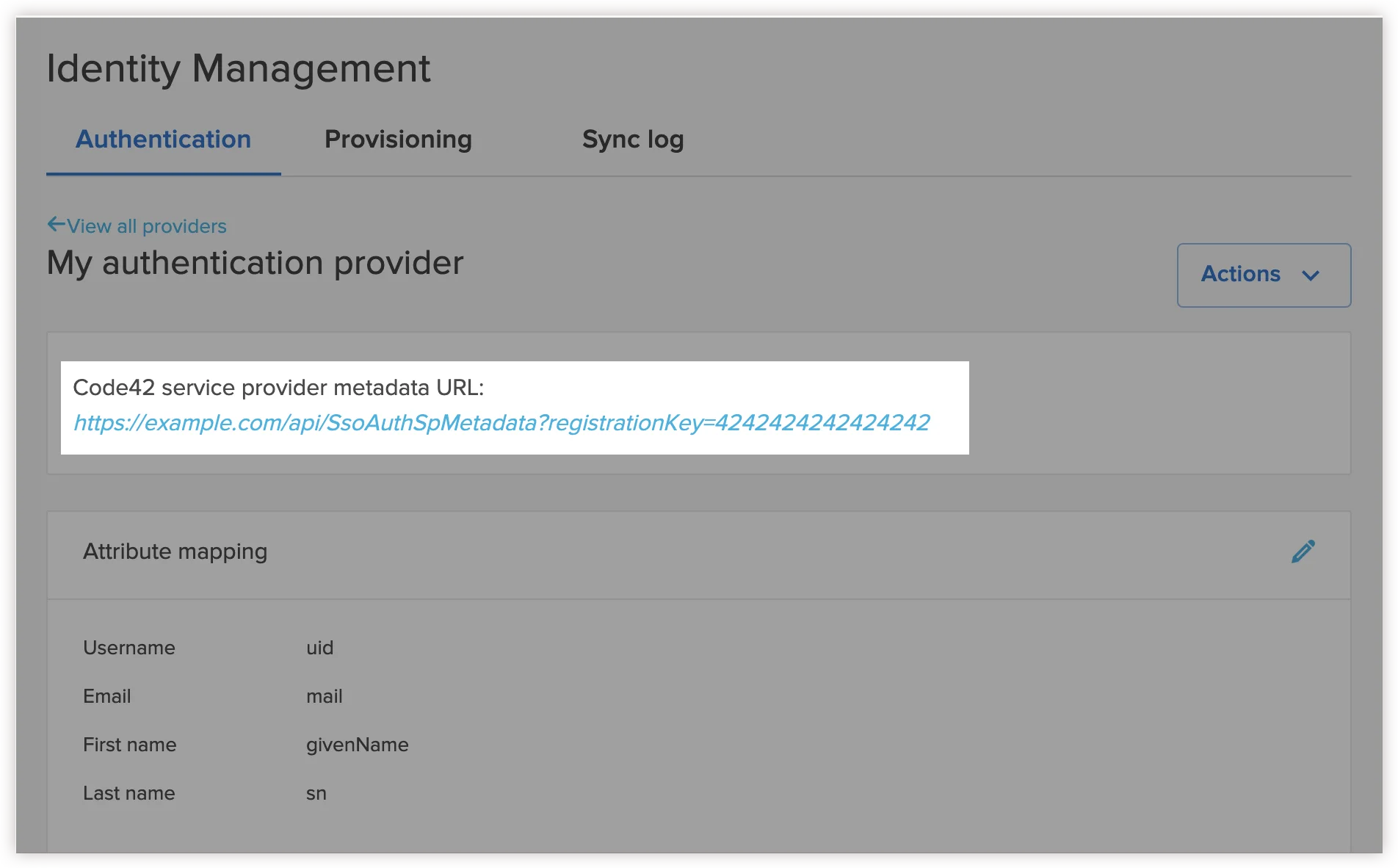 Configure Code42 Single Sign-On (SSO): SP_metadata_URL