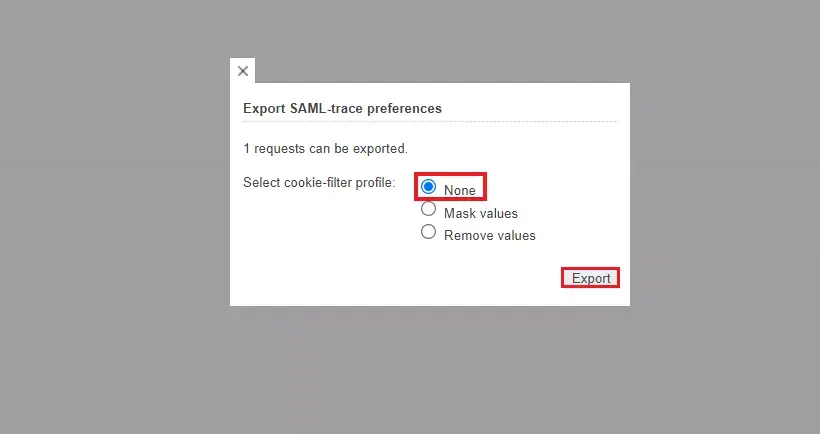Google SSO preference window