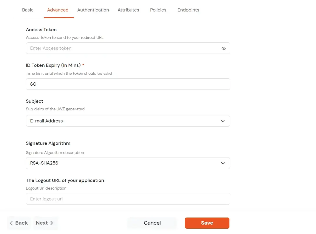 miniOrange Identity Platform Admin Handbook: Navigate to Advanced tab