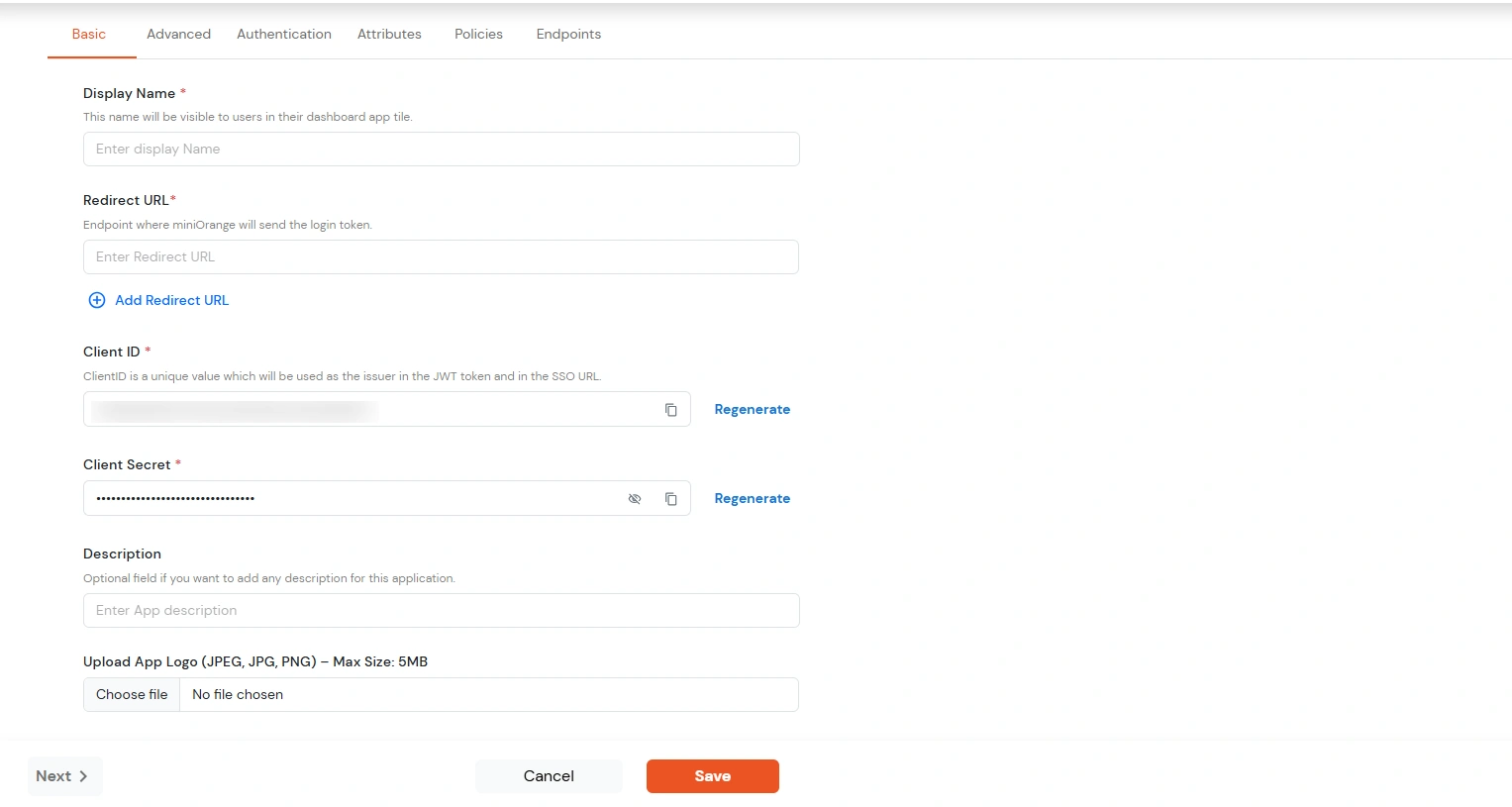 miniOrange Identity Platform Admin Handbook: Enter JWT app details