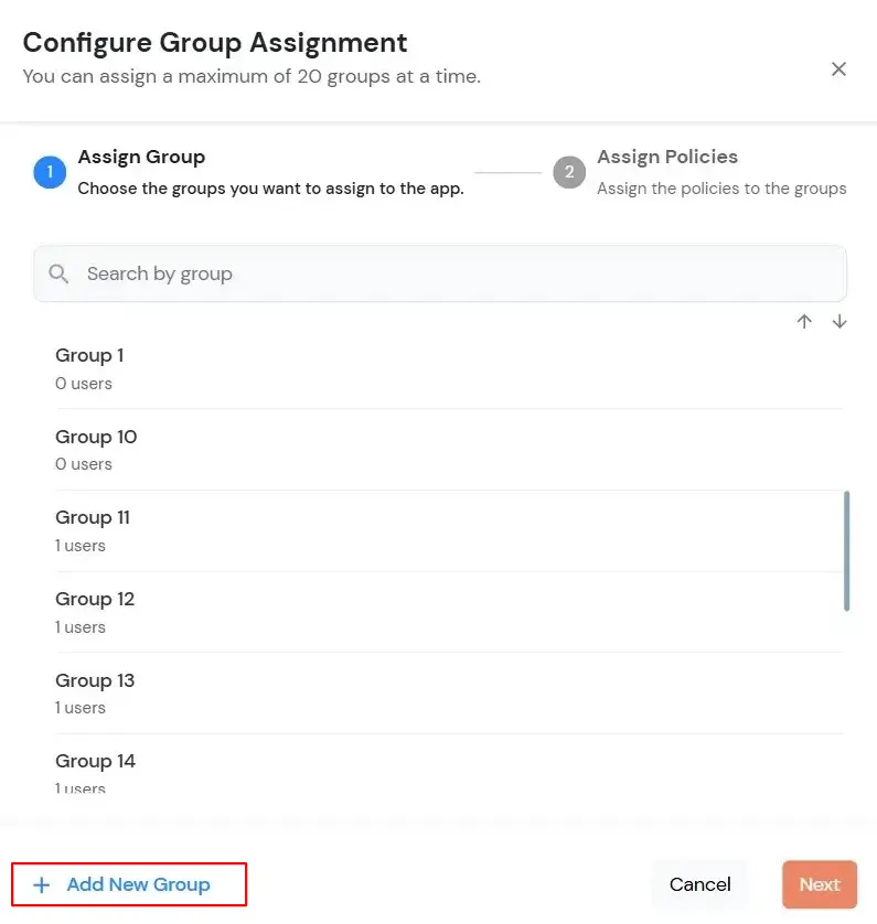 miniOrange Dashboard: Go to Policies and Add Policy