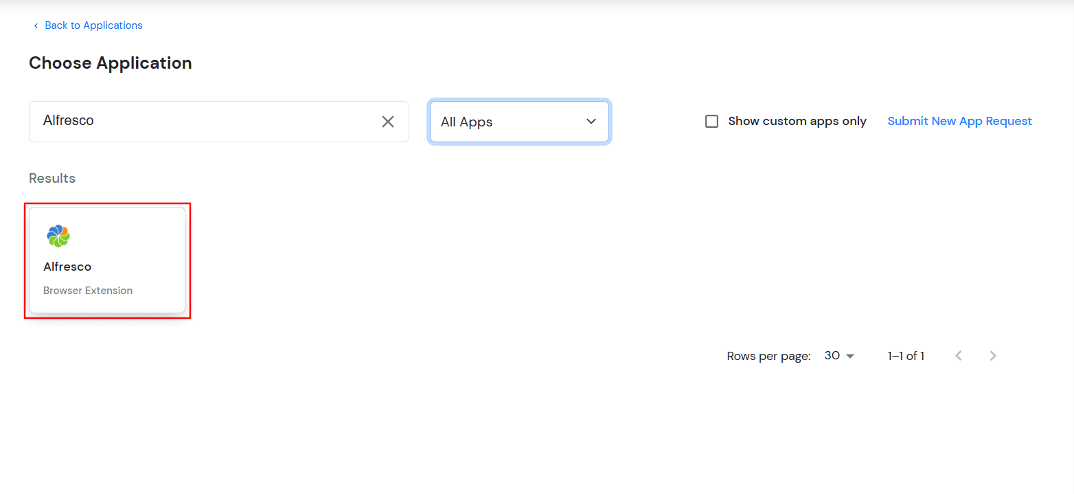 Alfresco Single Sign-On (SSO) manage apps
