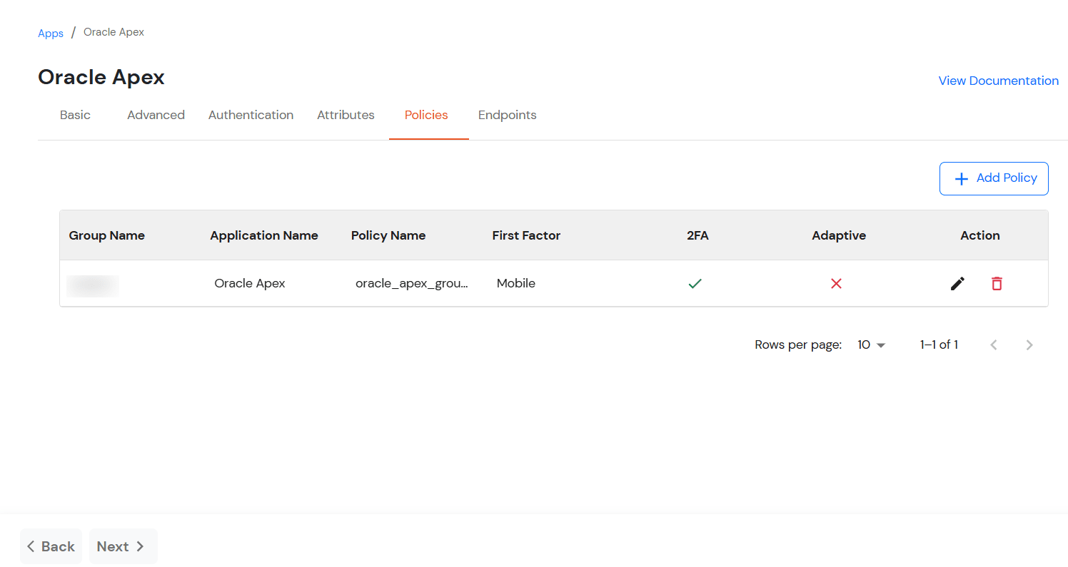 Oracle Apex Single Sign-On (SSO) manage apps