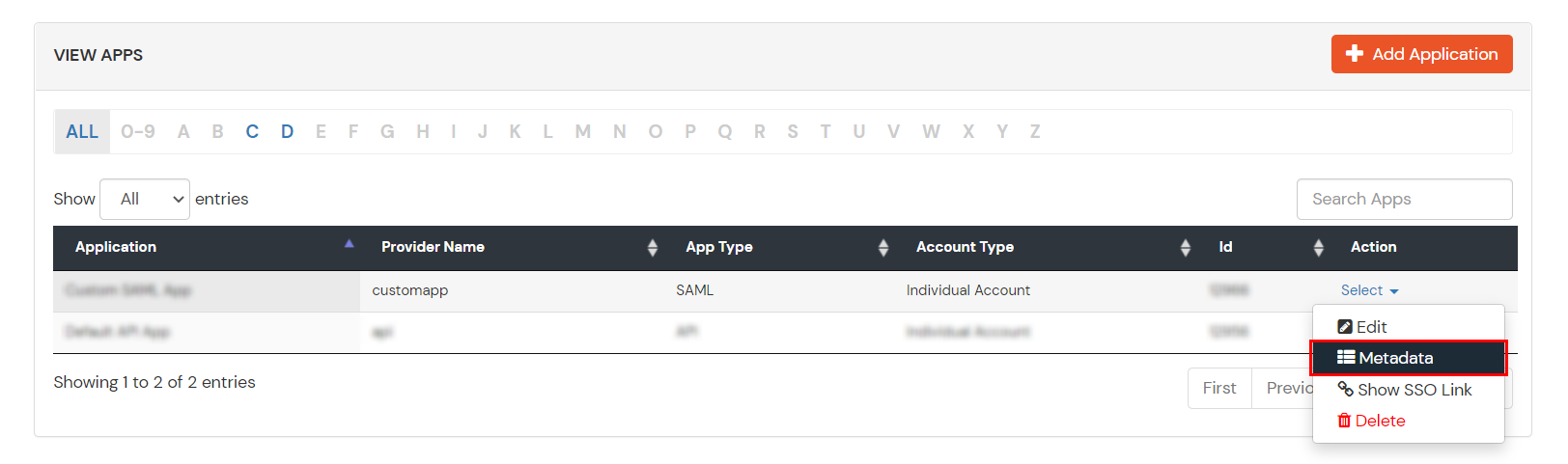 Marvel App Single Sign On (sso) metadata link