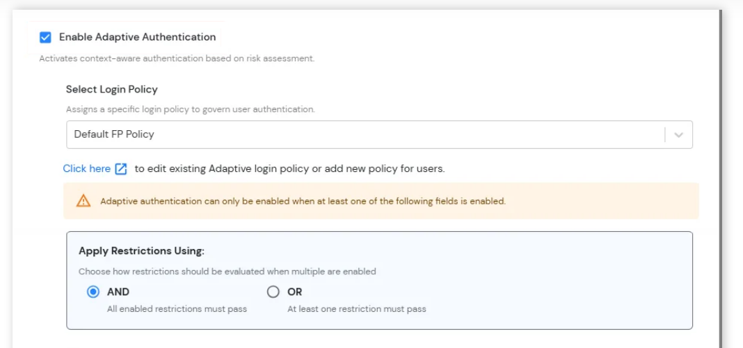IP restriction for Salesforce: Enable Adaptive Authentication