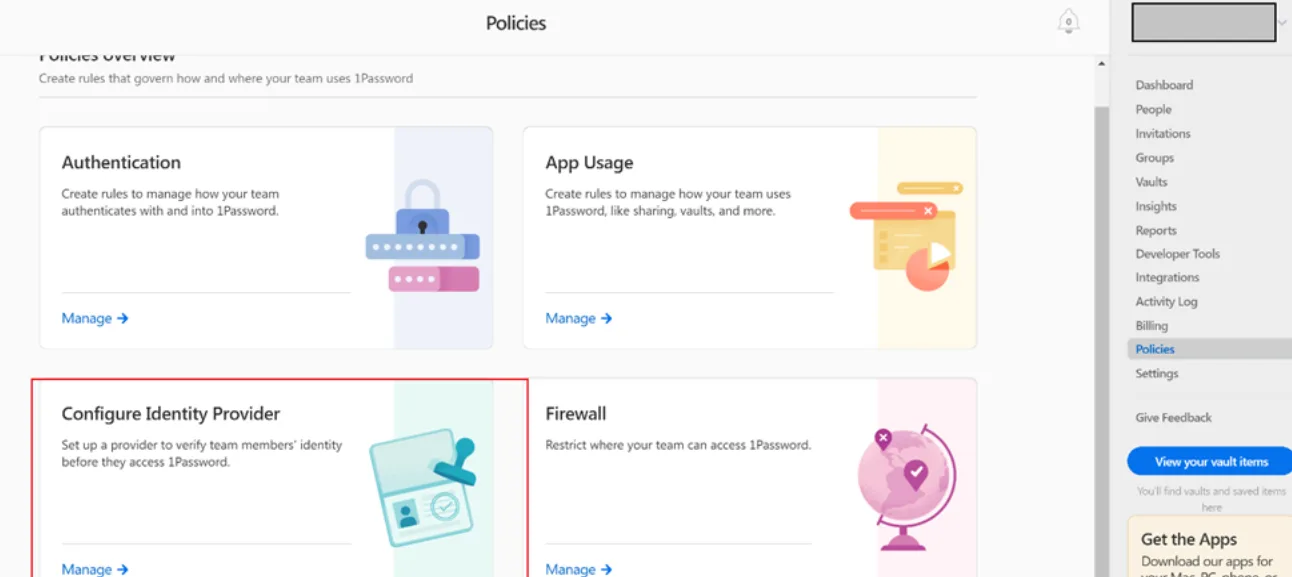 1Password Single Sign-On (SSO) On Metadata page