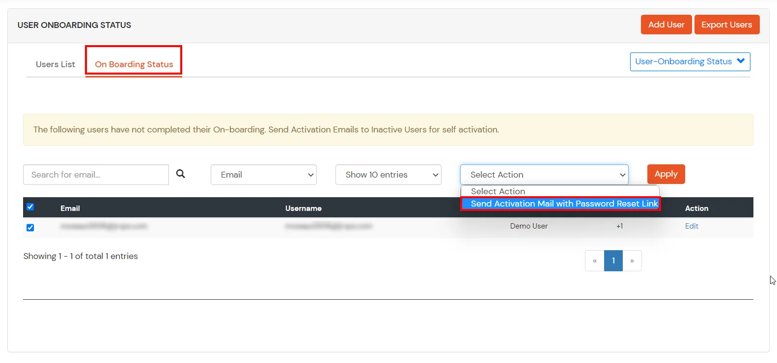 TrendMicro 2FA: Select email action