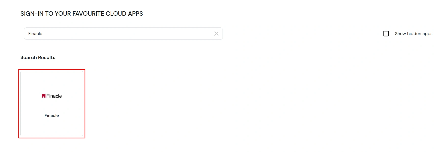 Finacle SSO Single Sign-On (SSO) manage apps