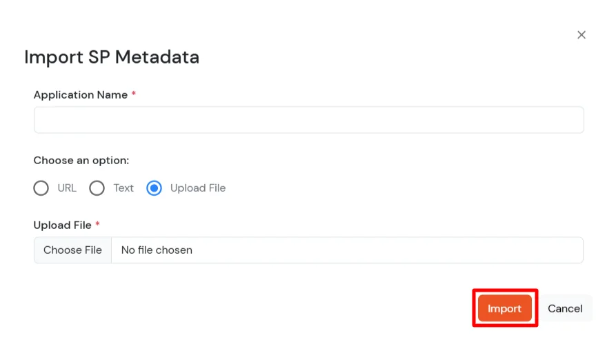 AWS Single Sign-On (SSO) Upload SP Metadata XML File