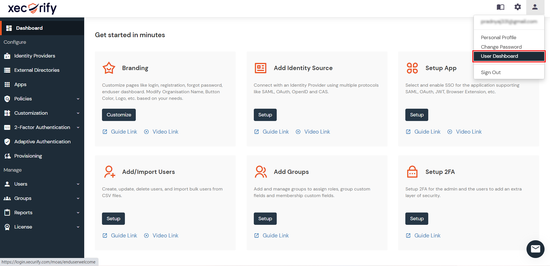 Vimeo Single Sign On SSO saml account user dashboard