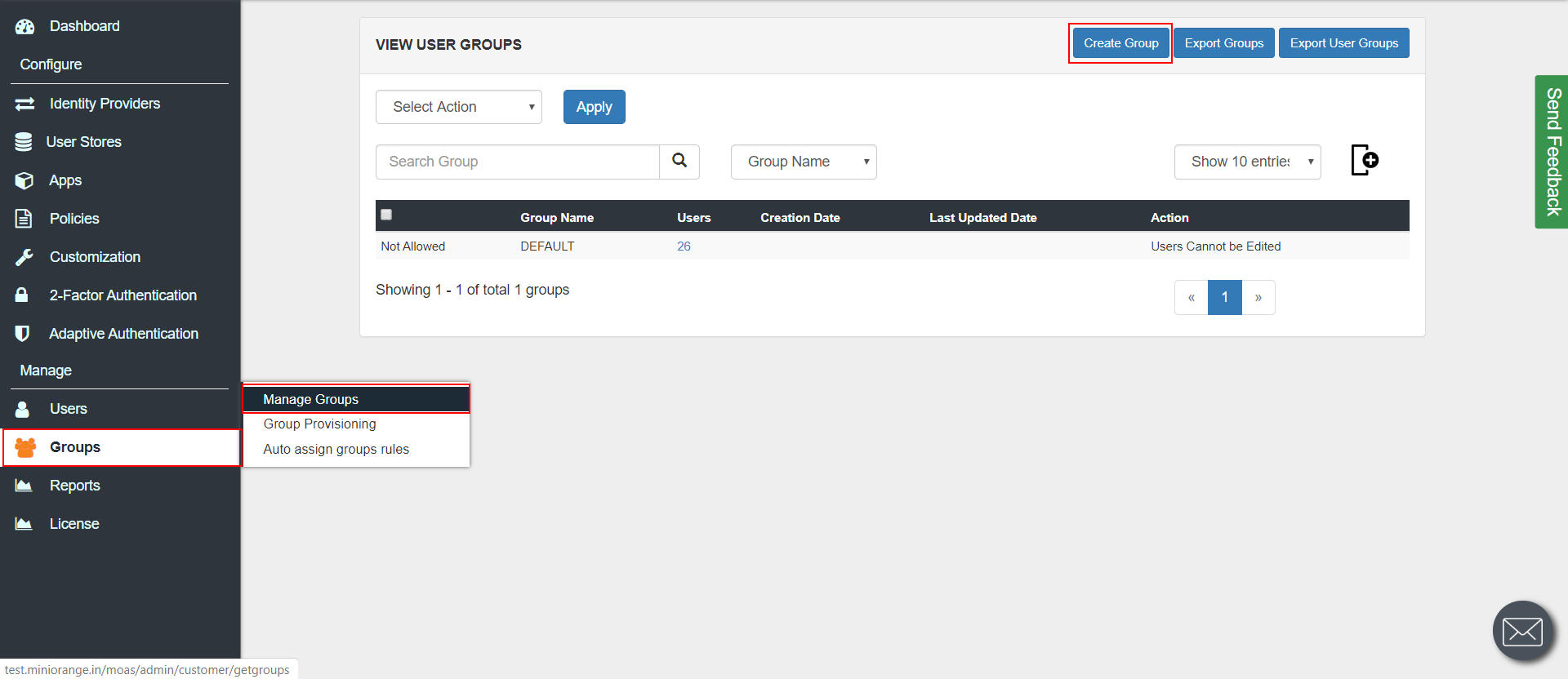 MFA/Two Factor Authentication(2FA) for Fortinet Fortigate Manage Groups