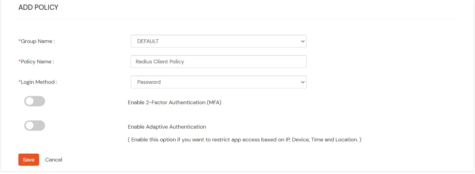 Two Factor Authentication(2FA) for Apache Web ServerClient Policies & Save option
