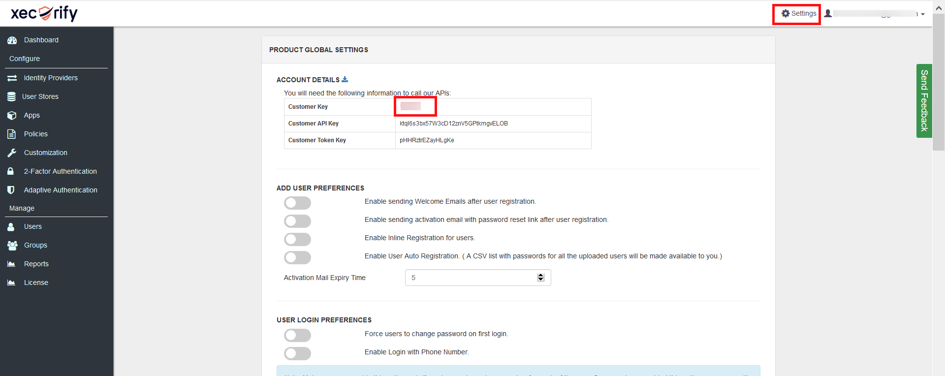  adfs sso customer key