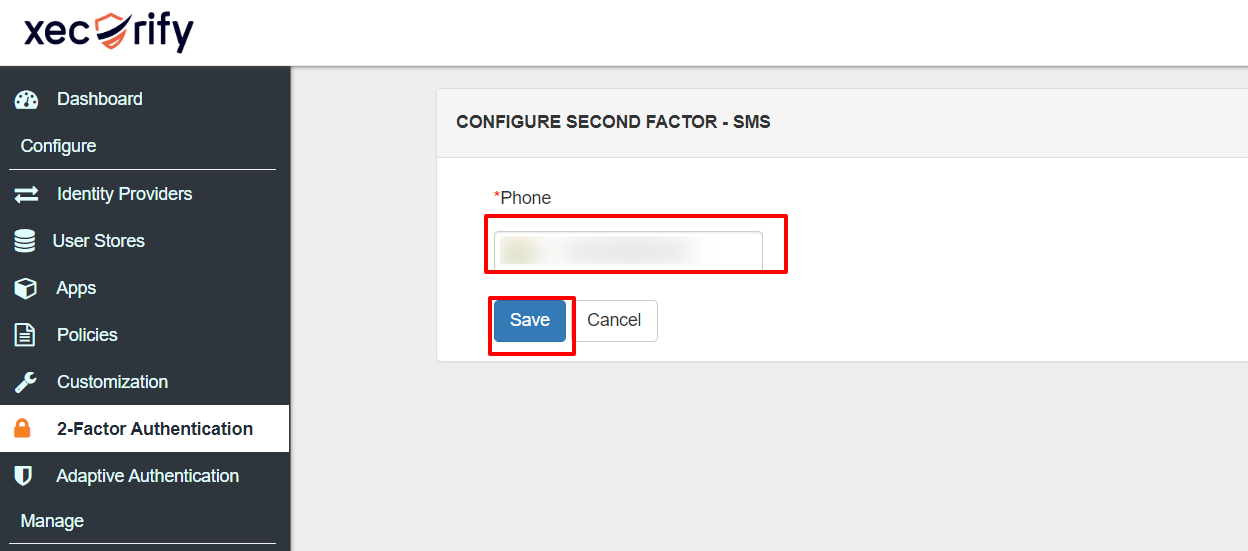 Two factor-authentication for SuiteCRM  | save_phone_number