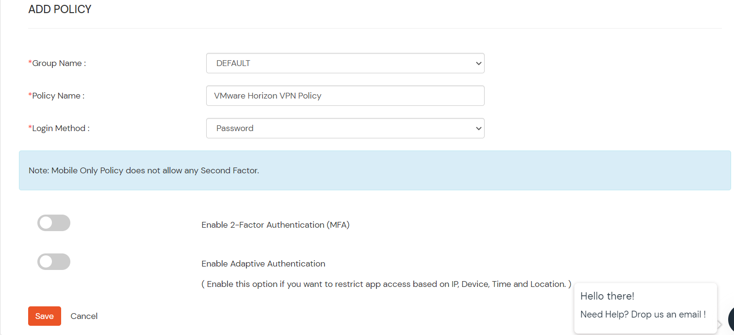 2FA two factor authentication for RedHat Virtualization for Desktop  App Configure