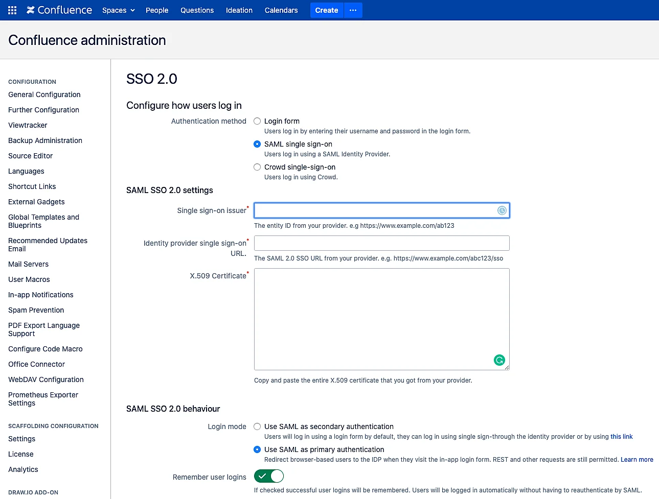 Confluence two-factor authentication (2FA) : Prerequisite