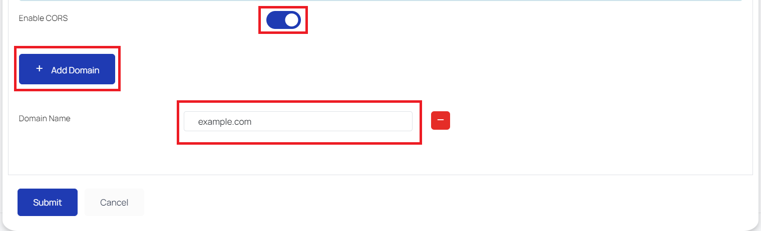 Setting CORS