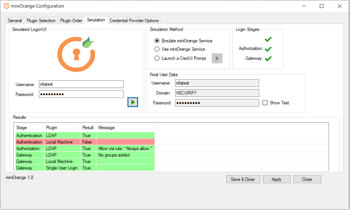 windows credential provider confirm config