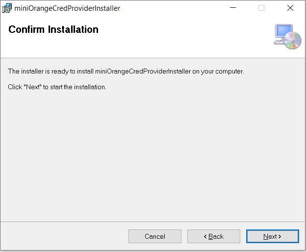windows credential provider confirm install