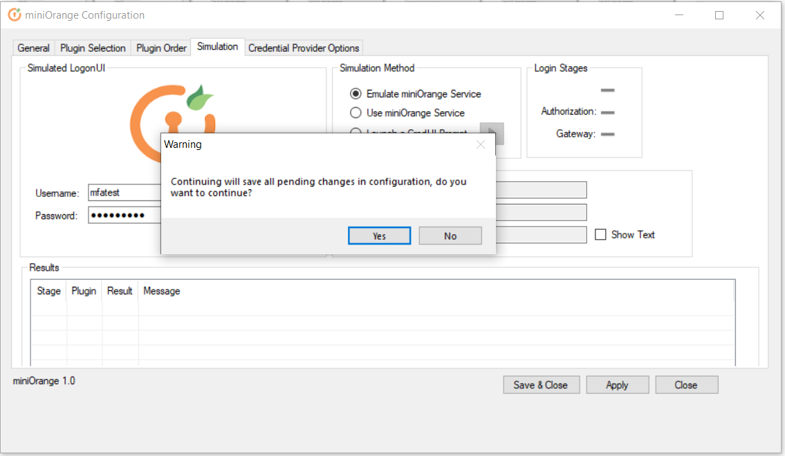 windows credential provider confirm simulation