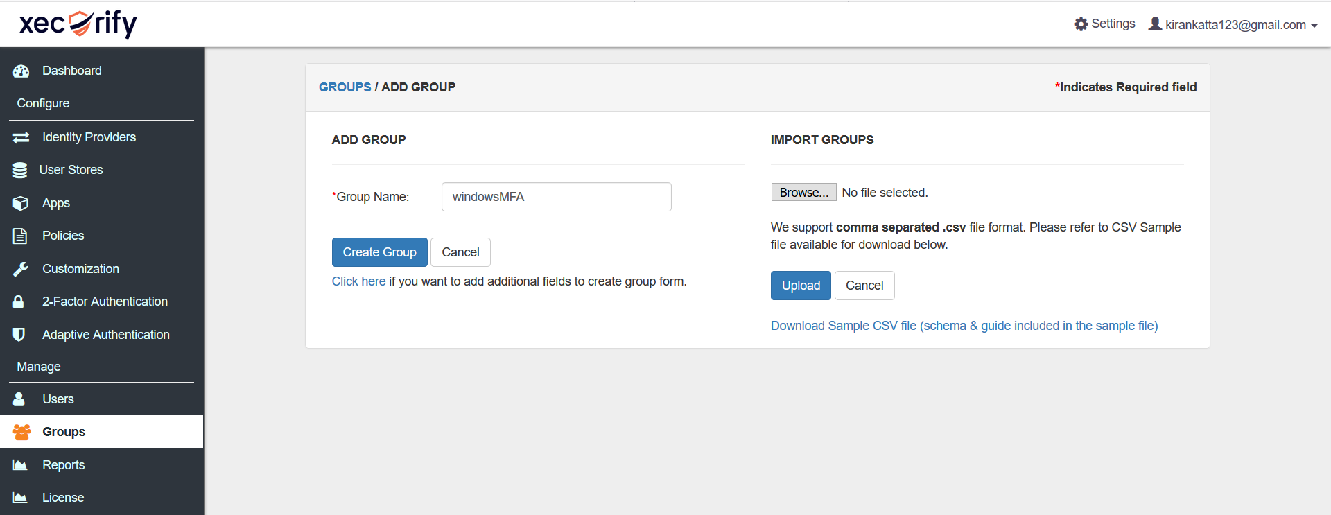 Create group name for Two-Factor Authentication (2FA/MFA) into RD Web