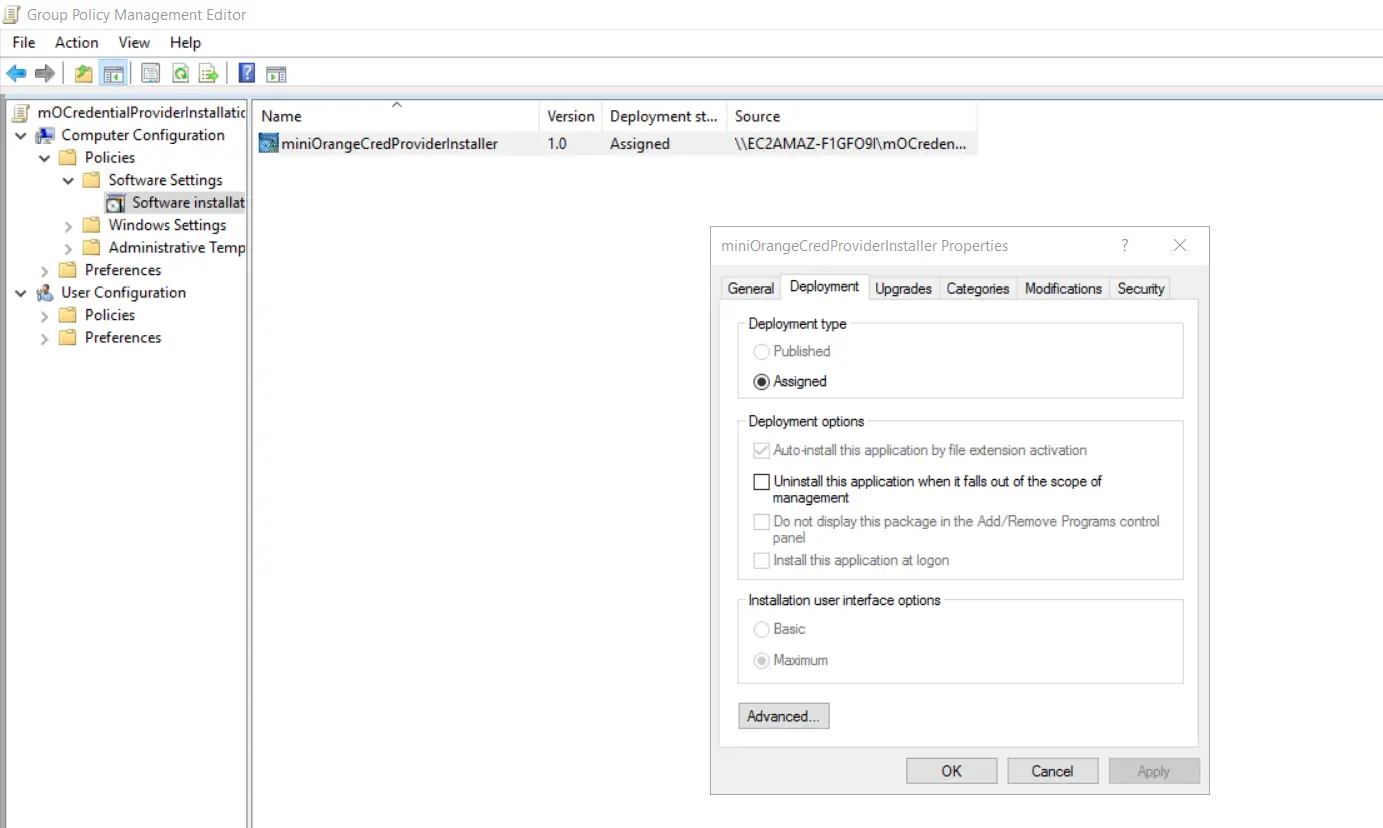 Windows RDP 2FA/MFA GPO mo-package deployment