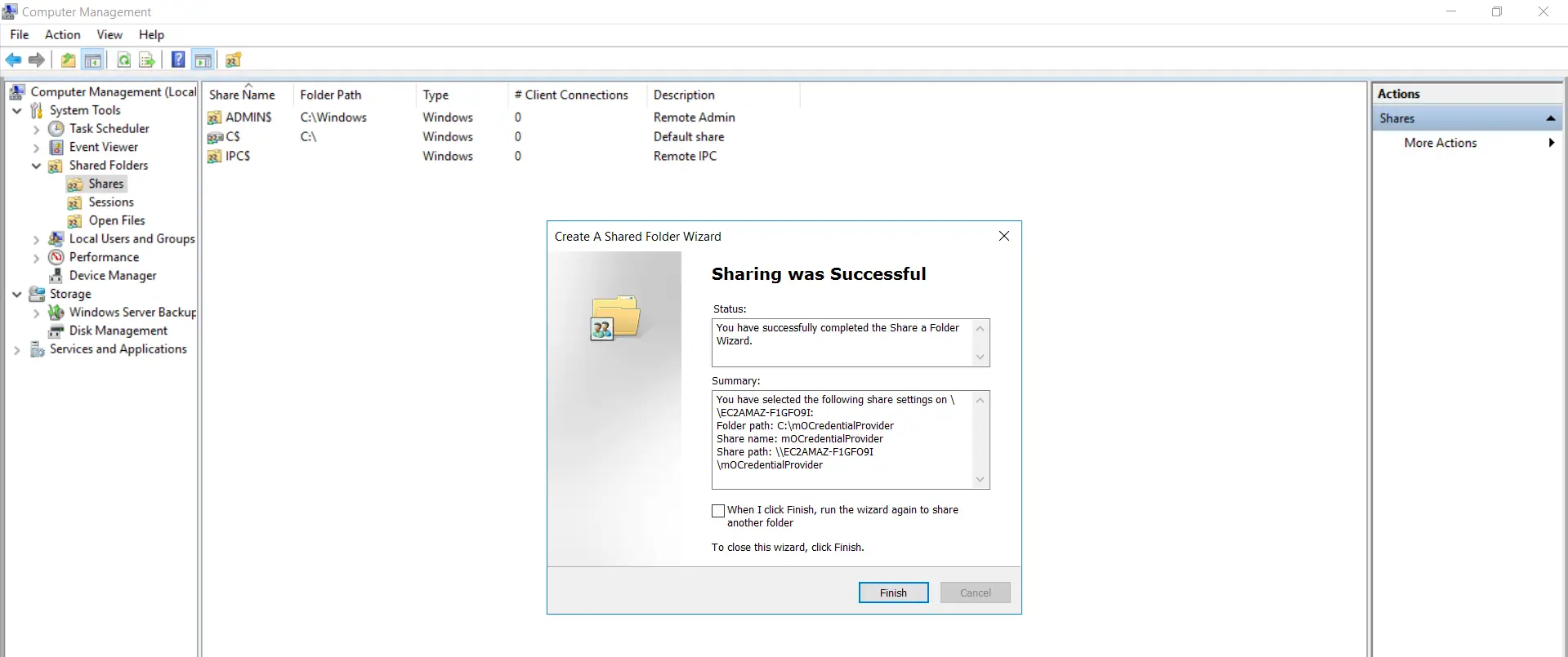 Two Factor Authentication(2FA/MFA) for Windows Logon RDP-Windows Credential Provider shared folder successful
