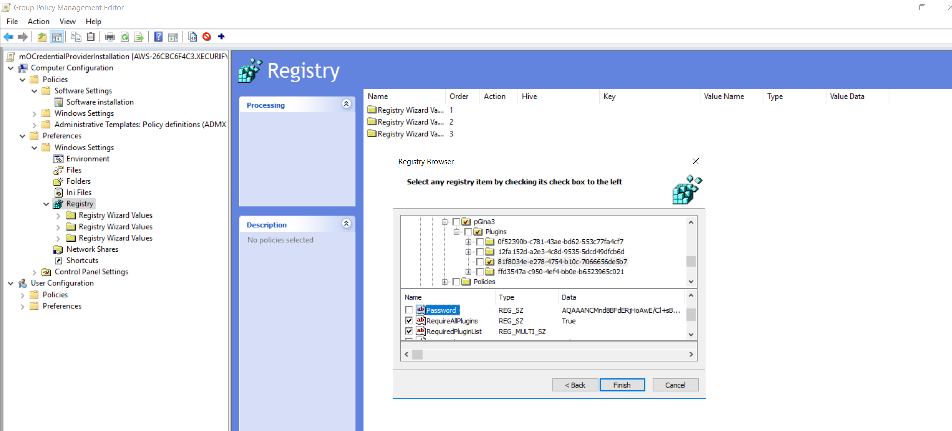 windows credential provider group policy