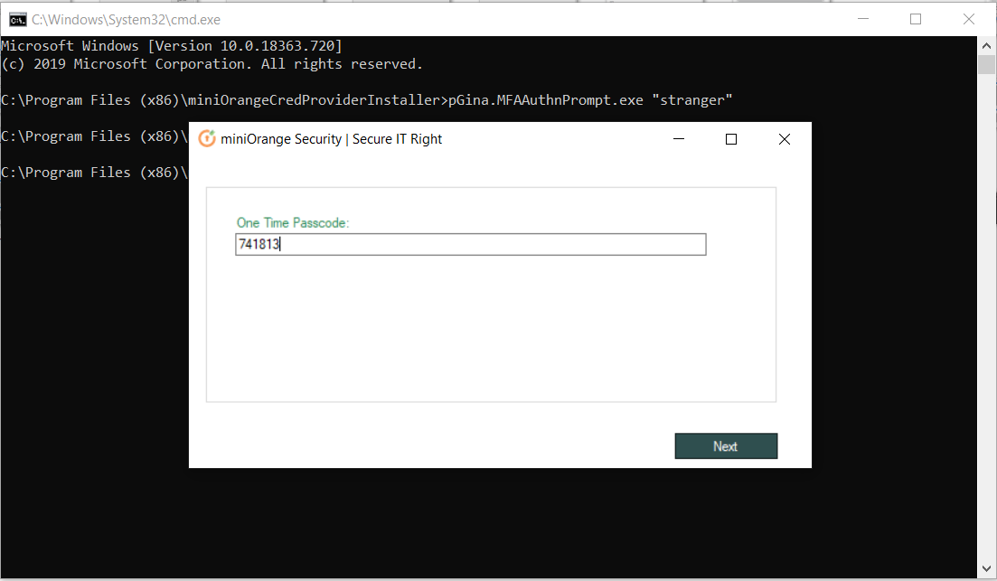 windows credential provider input otp