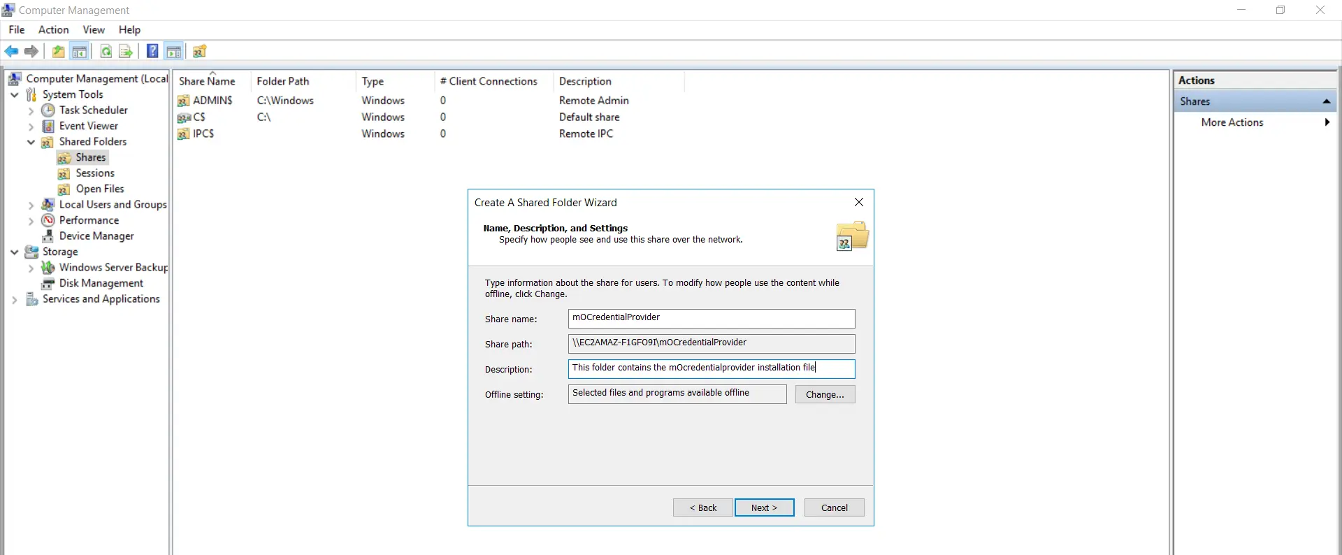 Two-Factor Authentication(2FA/MFA) for Windows Logon RDP-Windows Credential Provider shared folder description