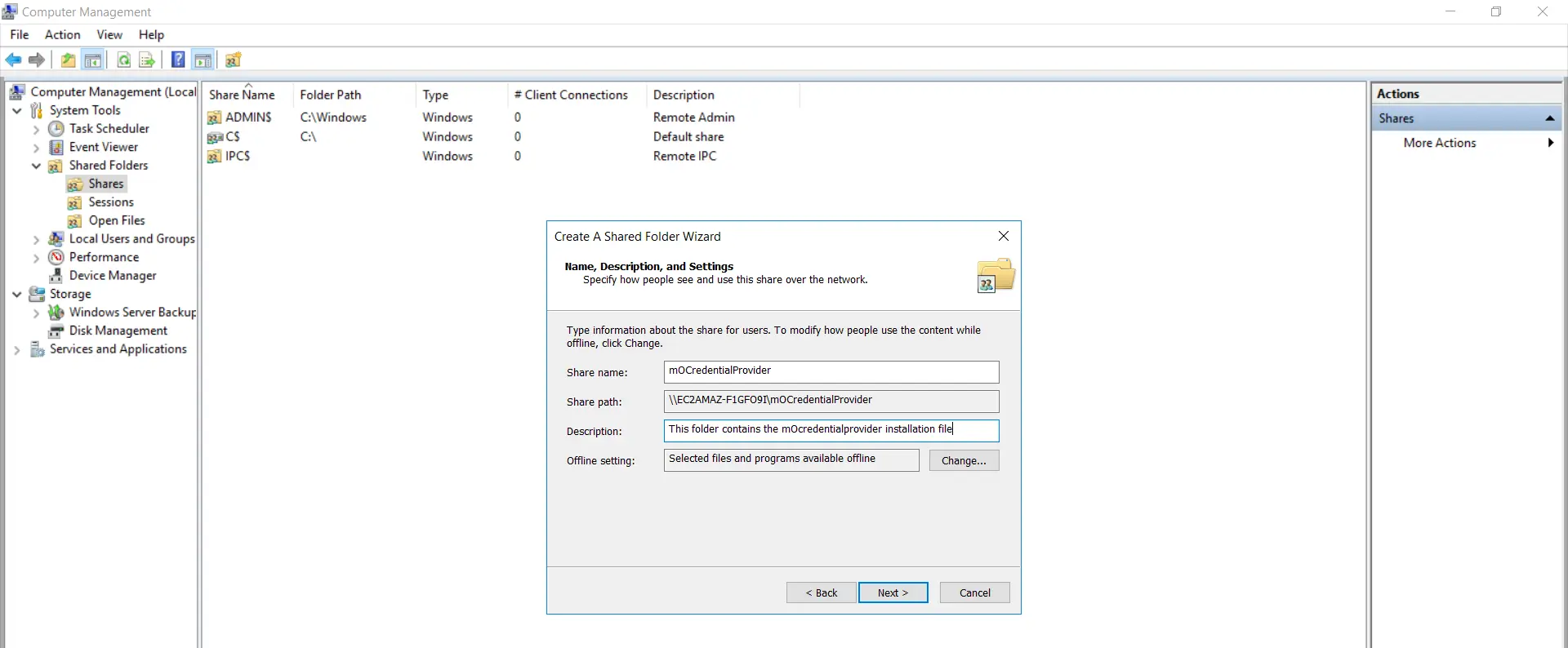 Two Factor Authentication(2FA/MFA) for Windows Logon RDP-Windows Credential Provider shared folder description