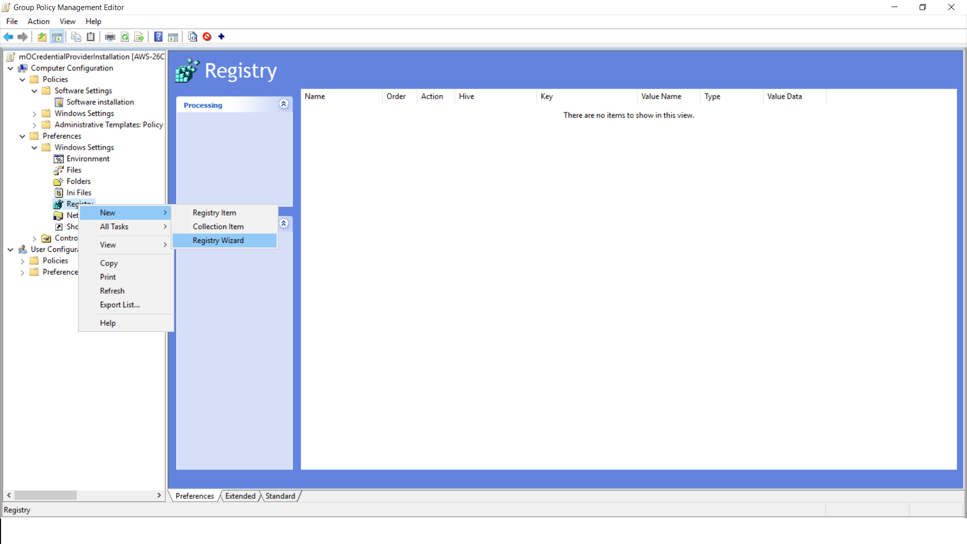 windows credential provider group policy