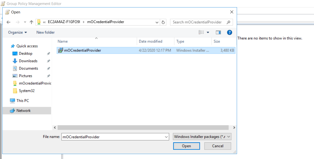 windows credential provider group policy