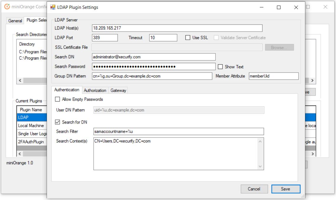 windows credential provider server details