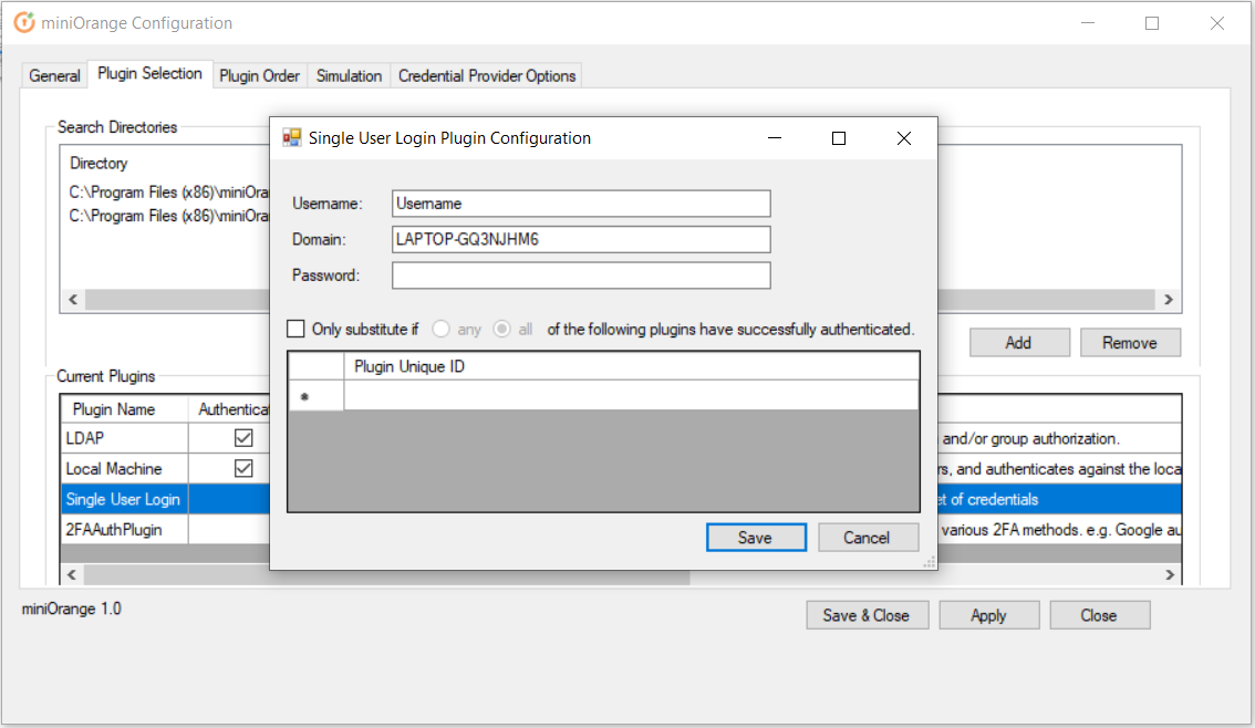 windows credential provider single user config