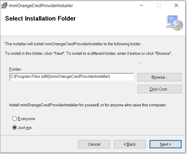 windows credential provider wizard select