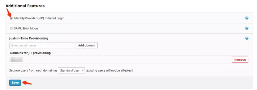 Datadog Single Sign On (sso), configure additional features