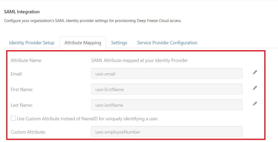 deepfreeze Single Sign On (sso) admin console set sso idp