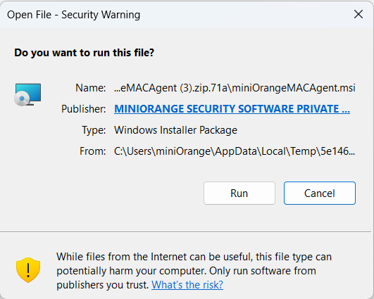 Adaptive Authentication: Click on run