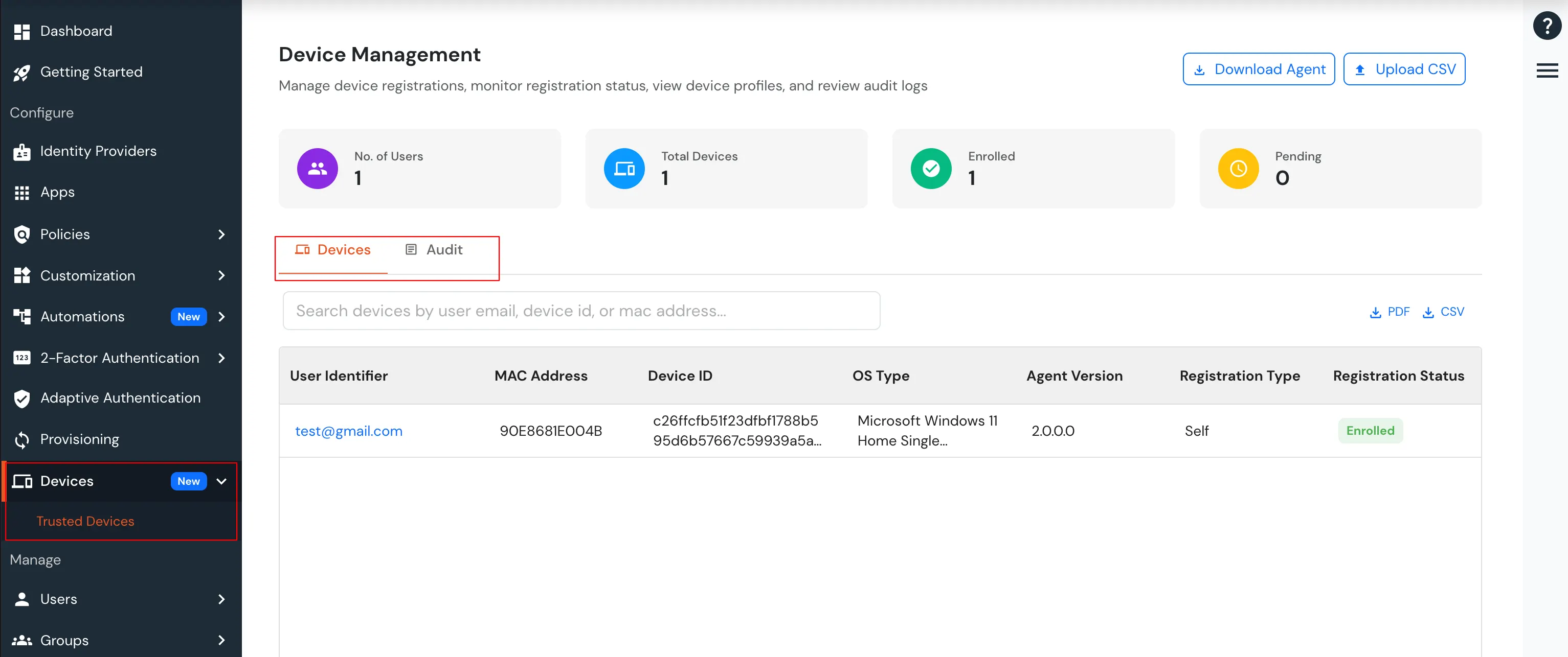 Adaptive Authentication: Device Management