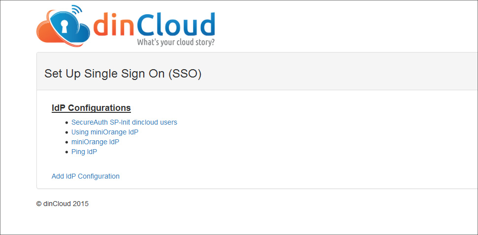 dinCloud single sign-on