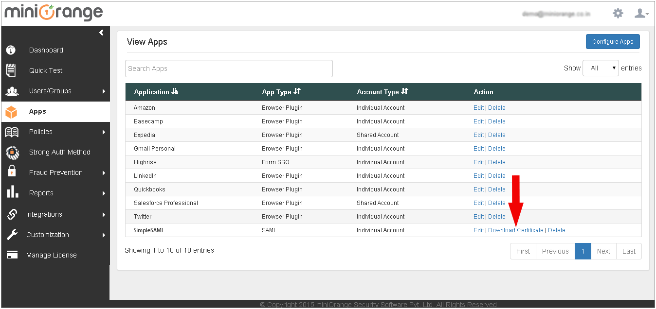 dinCloud single sign-on