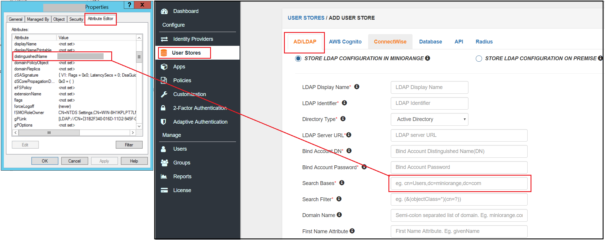 office365 Single Sign On (sso) directory services search for a user