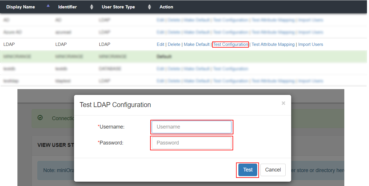 Active Directory (AD/LDAP) Integration test ldap connection