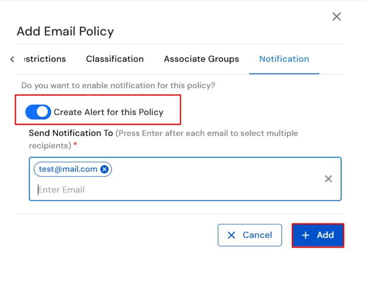: Email DLP for Email Security  | Associate Policy